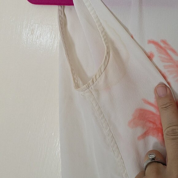 XS Equipment Silk Tank Boxy Palm Print - Picture 4 of 5